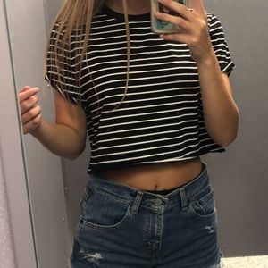 Black and White Crop Top